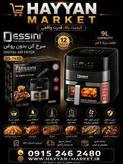 سرخ کن بدون روغن دسینی 9 لیتر مدل DS-743D